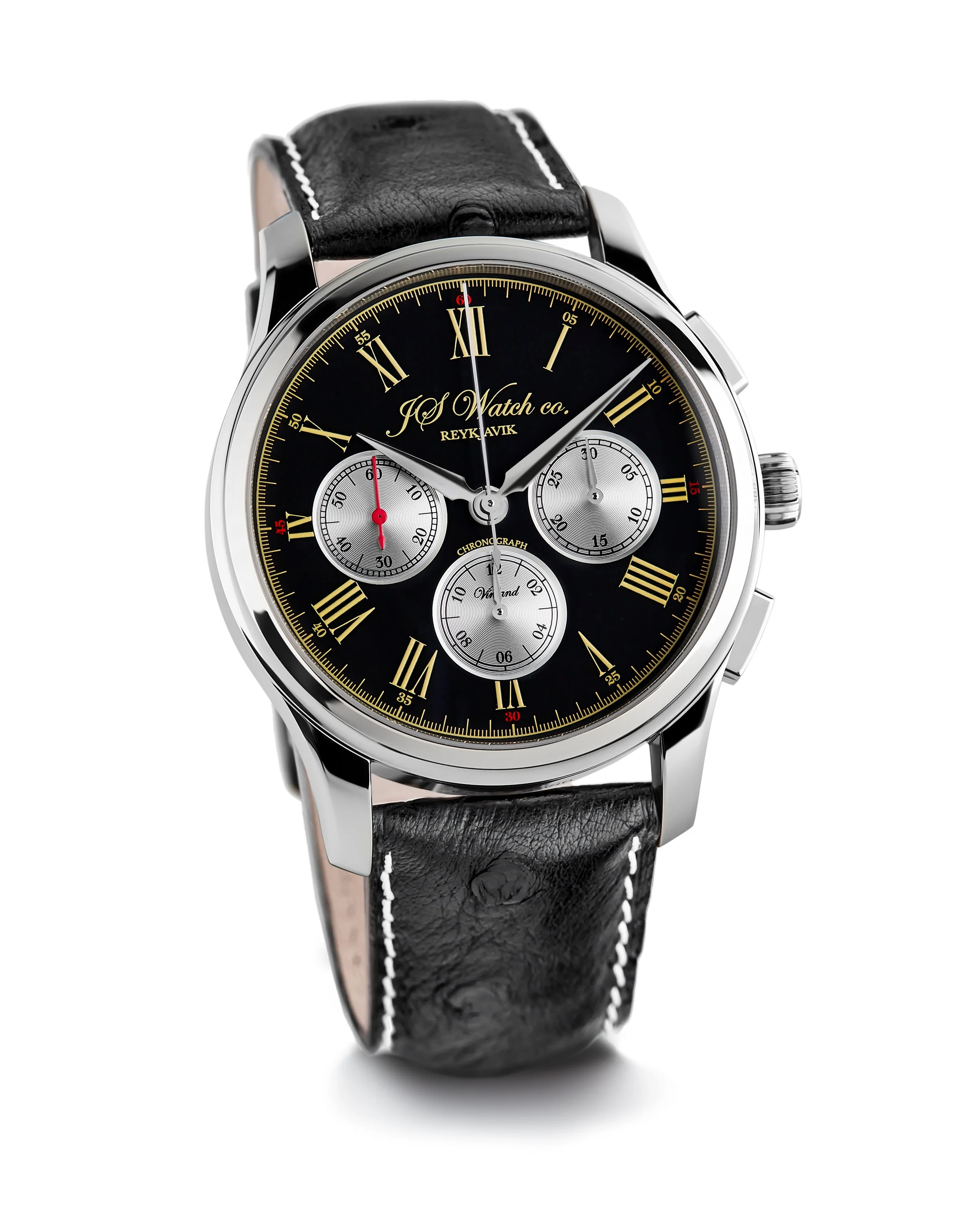 ブランデー Viktoriia Linkevich JS Watch Company Reykjavik — Vínland Chronograph Classic - Black